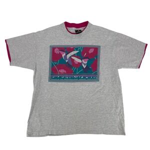 Vintage‎ 90s Signal Sports Hummingbird Poppy Graphic T-Shirt Single Stitch Large